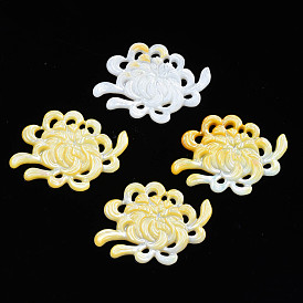 Coquille jaune naturel cabochons, fleur