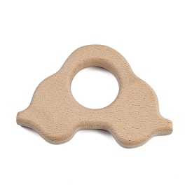 Natural Beech Wooden Baby Teething Toys, Teething Rings for Newborn Toddler Infant, Car