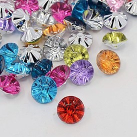 Acryl-strass-tasten, 1-Loch, facettiert, XILION Rivoli, 13x8 mm, Bohrung: 1 mm