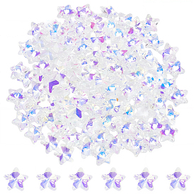 100 стеклянные брелоки шт., звезда, AB цвет, граненые