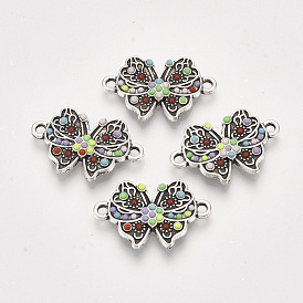 Соединители звеньев сплава, cmолой, бабочка, античное серебро