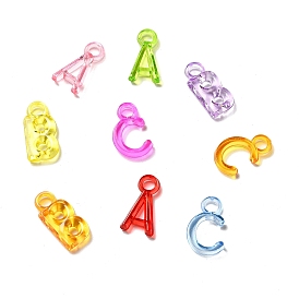 Transparent Acrylic Pendants, Letter A/B/C Charm