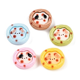 Кабошоны из непрозрачной смолы с мультяшным рисунком, собака в яичном пироге