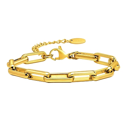 Причудливый женский браслет-цепочка из нержавеющей стали со скрепками, с карабин-лобстерами 