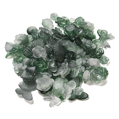 Transparent Acrylic Beads, Frosted, Mixed Shapes