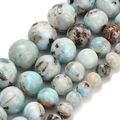 Природные ларимар бисер нитей, круглые