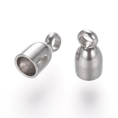 201 Stainless Steel Cord Ends, End Caps, Half Oval