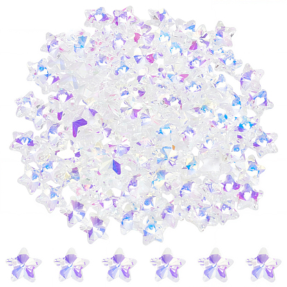 100 стеклянные брелоки шт., звезда, AB цвет, граненые