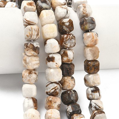 Природные окаменелое дерево бисер пряди, граненый стол, вырезанный куб