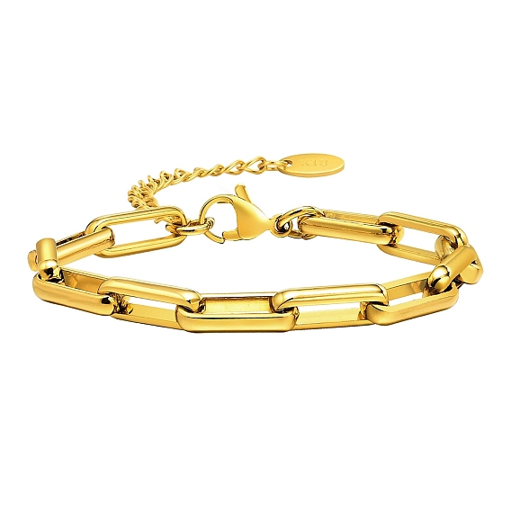 Причудливый женский браслет-цепочка из нержавеющей стали со скрепками, с карабин-лобстерами 