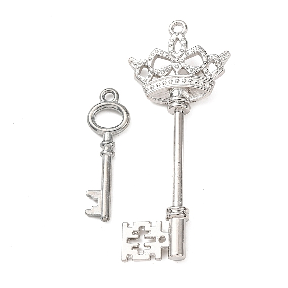 Большие сплавочные подвески, подвески в виде скелетного ключа в форме короны