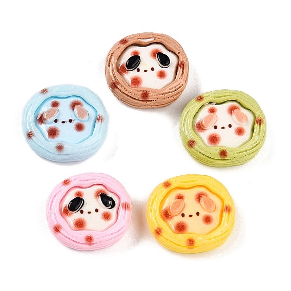 Кабошоны из непрозрачной смолы с мультяшным рисунком, собака в яичном пироге
