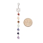Natural Gemstone Link Pendant Decoration Sets, Chakra Theme Lobster Clasp Charms, Mix-shaped