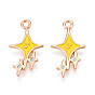 Подвески из сплава и эмали, звезда, без кадмия и без свинца, золотые
