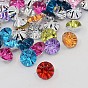 Acryl-strass-tasten, 1-Loch, facettiert, XILION Rivoli, 13x8 mm, Bohrung: 1 mm