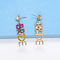 Colorful BRIDE Letter Stud Earrings - Fashionable and Personalized Women's Jewelry