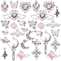 Alloy Resin & Glass Pendants & Connector Charm Findings Kits, Mixed Shapes