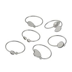 304 Bases de brazalete en blanco de acero inoxidable con bandeja, Fin de 201 cuentas redondas de acero inoxidable