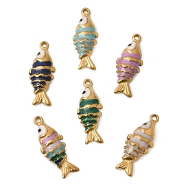 304 нержавеющей стальной эмали подвески, рыбы прелести, ионное покрытие (ip), золотые