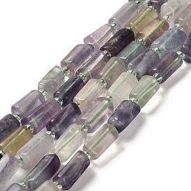 Fluorite naturel chapelets de perles, avec des perles de rocaille, facette, colonne
