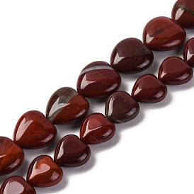 Natural Red Rainbow Jasper Beads Strands, Heart