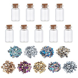 PandaHall Elite DIY Wishing Bottle Making Kits, Including Non-magnetic Synthetic Hematite Chip Beads and Glass Bottle