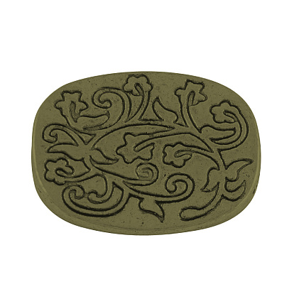 Тибетский стиль овальные с виноградной сплава бисером, без кадмия и без свинца, 22x26x3.5 мм, Отверстие : 2 мм , около 138 шт / 1000 г