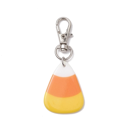 Halloween Acrylic Corn Pendant Decorations, Swivel Clasp Charm for Bag Ornaments