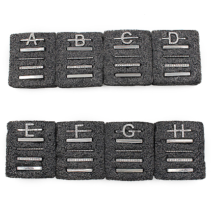 Letter Alloy Rhinestones Watch Band Charms Set, Watch Band Decorative Ring Loops, Silver