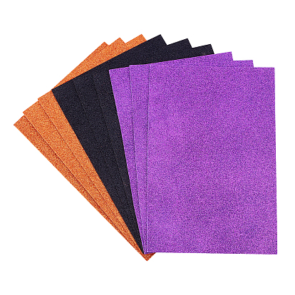 15Pcs 3 Colors A4 Glitter Foam Paper, for Halloween/Christmas Theme Gift Box Wrapping Birthday Party Decor Scrapbook, Rectangle