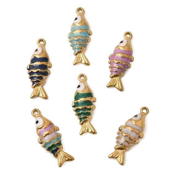 304 нержавеющей стальной эмали подвески, рыбы прелести, ионное покрытие (ip), золотые