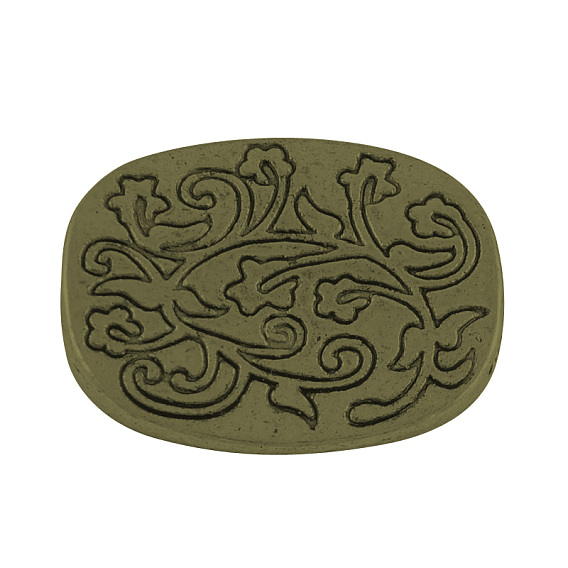 Тибетский стиль овальные с виноградной сплава бисером, без кадмия и без свинца, 22x26x3.5 мм, Отверстие : 2 мм , около 138 шт / 1000 г