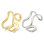 304 Stainless Steel Open Cuff Ring, Wave