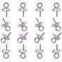 304 Stainless Steel Flower Peg Bails Pendants, For Half Drilled Beads