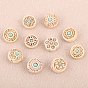 Poplar Wood Beads, with Synthetic Turquoise