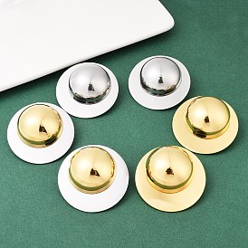 304 из нержавеющей стали серьги, двухцветный полукруглый