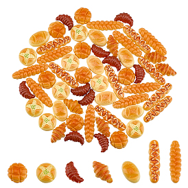 70 шт 7 стили кабошоны из непрозрачной смолы, искусственный хлеб, разнообразные