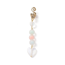 Coeur perles acryliques dreadlocks perles, clips de décoration de pendentifs de cheveux de tressage, ronde