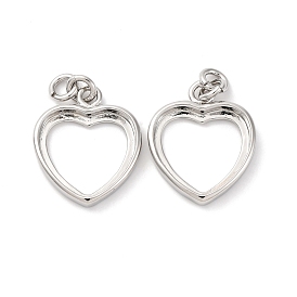 Сеттинги для кулона (кабошонов), латунь , настройки открытой спины, сердце прелести, стойки покрытие, прочное покрытие, без кадмия и без свинца