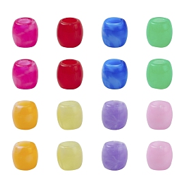 120pcs Acrylic European Beads, Imitation Gemstone, Large Hole Beads