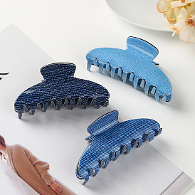 Solid color denim shower fixed headwear hair accessories hairpin high-end jewelry acrylic gripper