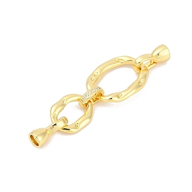 Латунные микро проложить кубического циркония раз за застежками, без кадмия, без никеля и без свинца, овальные