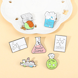 Colorful Chemistry Metal Pins for Clothes, Bags and Accessories
