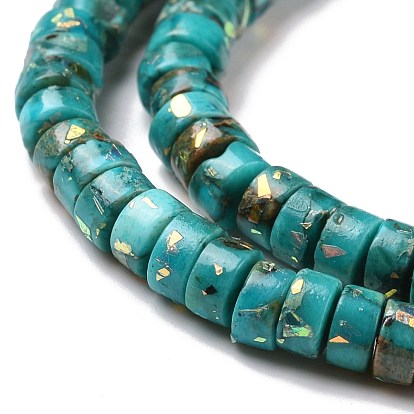 Synthetic Imperial Jasper & Opal Beads Strands, Dyed, Heishi Beads, Flat Round/Disc