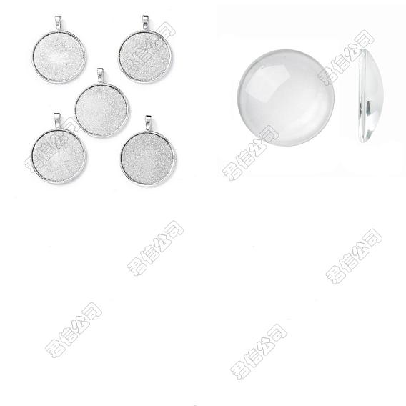 DIY Blank Tibetan Style Alloy Pendants Making Kit, Antique Silver