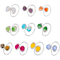10Pcs Natural Persian Jade & Yellow Jade Cuff Rings, with Copper Wire, Round