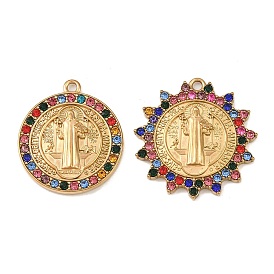 304 подвески из нержавеющей стали, со стразами, плоско-круглые