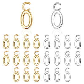 24Pcs 2 Colors Brass Tube Bails, Loop Bails, Oval, Long-Lasting Plated