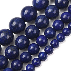 Lapis-lazuli, brins de perles naturels , lisse et rond