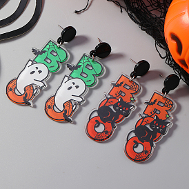 Ghost Halloween Acrylic Stud Earrings for Fun and Unique Costume Parties